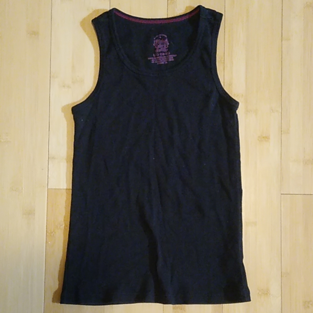Girls black tank top size L 10/12